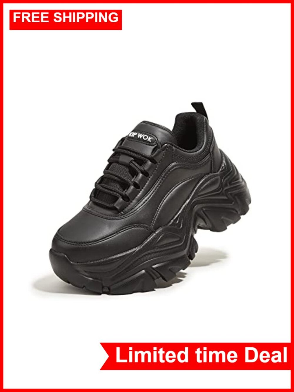 Platform Chunky Sneakers Women Faux Leather Comfortable Walking Shoes